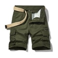 thumbnail image 1 of Palato Mens Shorts,Men Casual Solid Zipper Button Pockets Cropped Cargo Shorts, 1 of 3