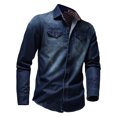 thumbnail image 1 of Palato Mens T Shirts,Denim Shirt Autumn Winter Wash Men's Casual Gradient Denim Shirt Long Sleeve Shirt, 1 of 7