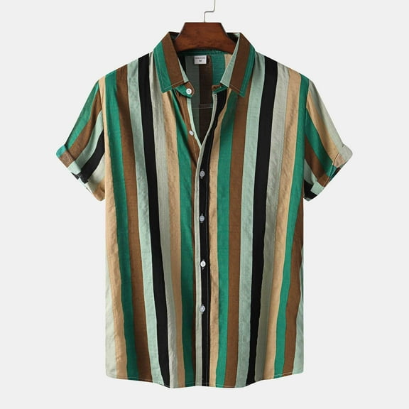 Palato Mens T Shirts,Men Hawaiian Short Sleeve Beach Shirt Printed Summer Casual Button Down Shirts