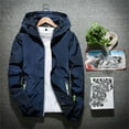 thumbnail image 1 of Palato Mens T Shirts,Men's Casual Pure Color Plus Size Hoodie Reflective Zipper Outdoor Sport Coat, 1 of 9