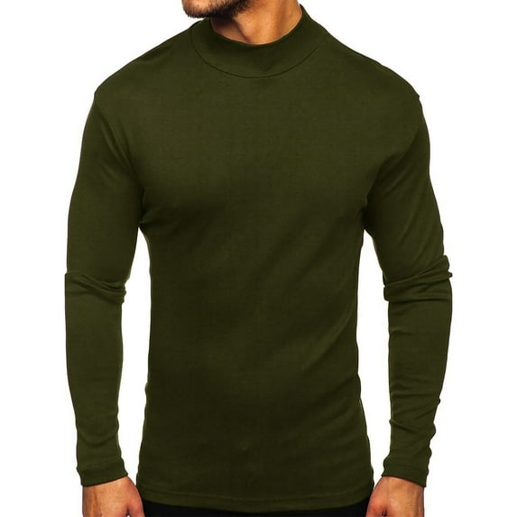 Palato Mens T Shirts,Men's High-neck Bottoming Shirt Long-sleeved Solid Color Thickened T-shirt