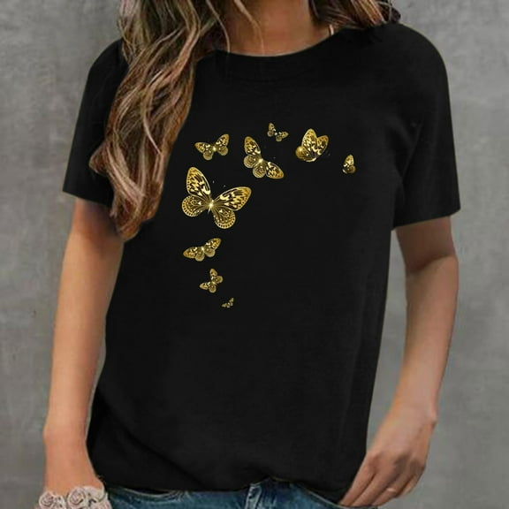 Palato Women's Plus Size Tops,Women's Hedging Casual Short Sleeve Love Printing T Shirt Top