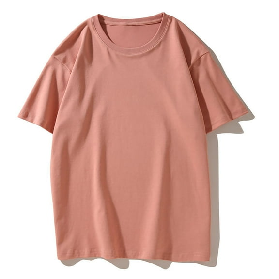 Palato Women's Plus Size Tops,Womens Tops Blouses Summer Tunic Tops Short Sleeve Solid Color Loose Round Neck Tees Shirts