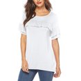 thumbnail image 1 of Palato Womens Plus Size Tops,Fashion Women Casual Round Neck Pullovers Short Sleeve Blouse T-Shirt Tops, 1 of 6