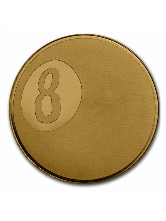 Palau 1/2 gram Gold $1 Billiards Eight Ball Shaped Coin