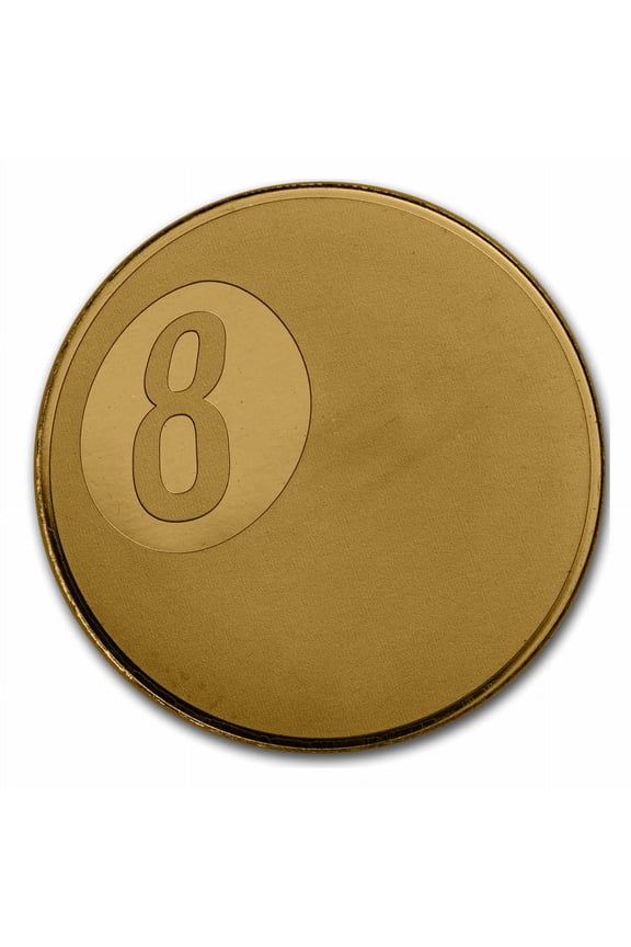 Palau 1/2 gram Gold $1 Billiards Eight Ball Shaped Coin