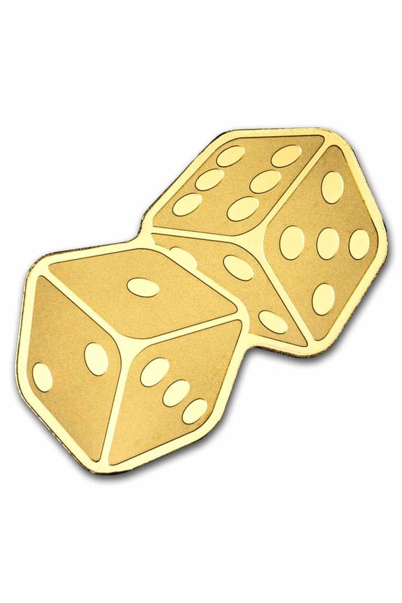 Palau 1/2 gram Gold $1 Golden Highlights Dice Shaped Coin
