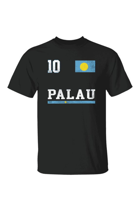 Palau Flag Emblem Palauan Pride Proud Men Women Soccer Fan T-Shirt