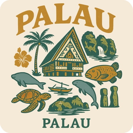 Palau Keepsakes Souvenir Vinyl Sticker – Destination Travel Keepsake Collectible (3-Inches Wide)