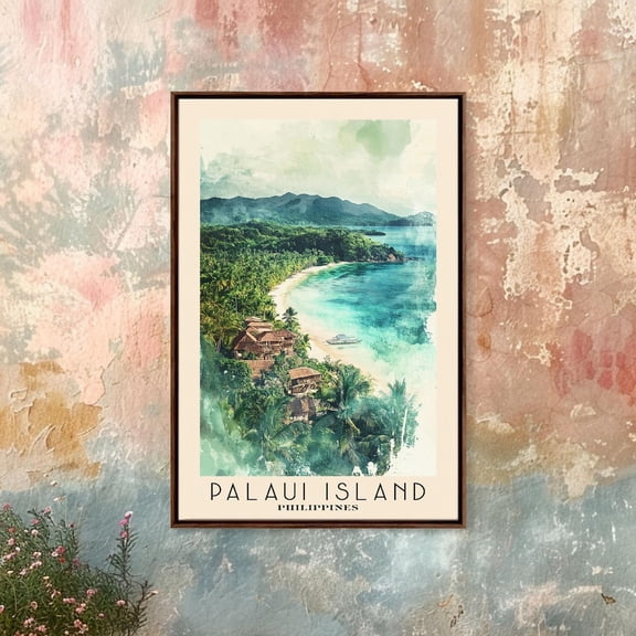 Palaui Island Philippines Beach Wall Art Poster, Unframed Size 24x36