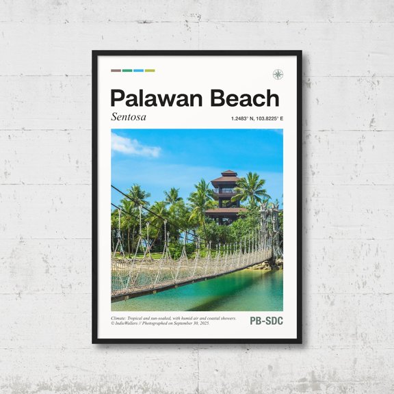 Palawan Beach Poster, Real Photo of Palawan Beach, Real Picture, Travel Poster, Location Wall Art, Sentosa Print, Home Decor, AS9, Poster Only