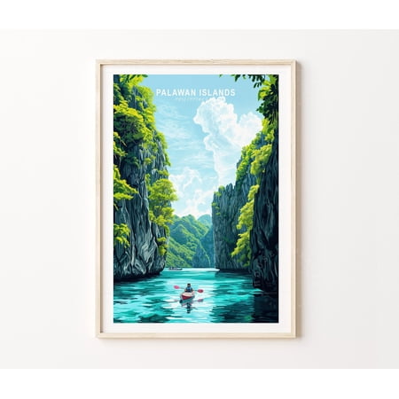Palawan Islands Philippines Travel Wall Art, Unframed Paper Poster 8x10in