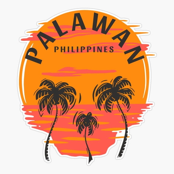 Palawan Philippines Skull Sunset Sticker