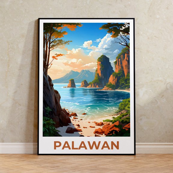 Palawan Tropical Philippines Coastal Wall Art Decor Unframed Paper Print