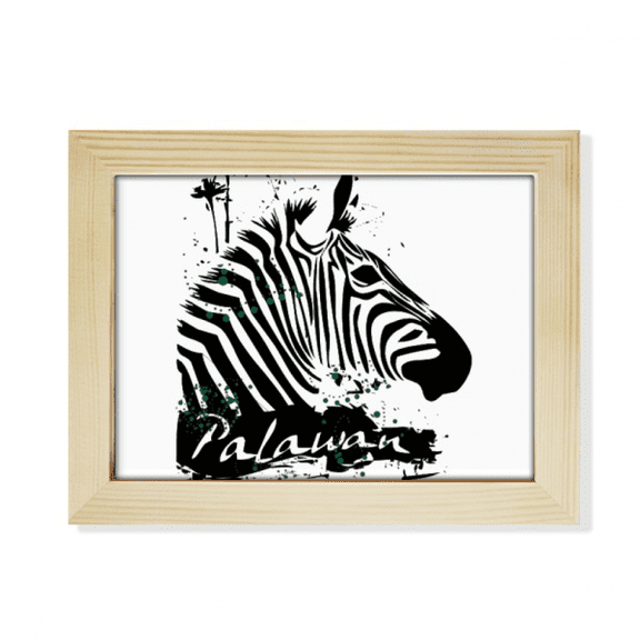 Palawan Tropical Style Pinto Animal Desktop Photo Frame Picture Art Decoration Painting 6x8 inch