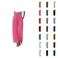 thumbnail image 1 of Palazzo Pants For Women 2025 Lightweight Elastic High Waist Flowy Wide Leg Pants with Pockets Casual Trousers, 1 of 6