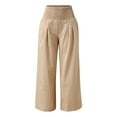 thumbnail image 1 of Palazzo Pants Trousers Leg Sexy Solid Color Wide Women Loose High Waist Pants Women's Casual Cargo Sweatpants for Women Casual Cargo Womens Pant Suits Pencil Pant plus Size Business Brown M, 1 of 6