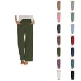 thumbnail image 1 of Palazzo Pants for Women 2026 Spring Elastic Waist Wide Straight Leg Loose Flowy Casual Work Pants Slacks with Pockets, 1 of 8