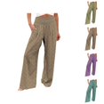 thumbnail image 1 of Palazzo Pants for Women 2026 Spring Summer Loose Fit Smocked High Waisted Wide Leg Flowy Boho Beach Pants with Pockets, 1 of 6