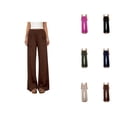 thumbnail image 1 of Palazzo Pants for Women 2026 Trendy Elastic High Waist Wide Leg Flared Casual Loose Flowy Beach Pants with Pockets, 1 of 8