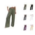 thumbnail image 1 of Palazzo Pants for Women 2026 Trendy Elastic High Waist Wide Leg Flowy Lounge Pants with Pockets Loose Casual Beach Pants, 1 of 6
