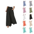 thumbnail image 1 of Palazzo Pants for Women Elastic High Waist Wide Leg Loose Fit Lightweight Flowy Beach Pants with Pockets, 1 of 6