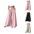 thumbnail image 1 of Palazzo Pants for Women High Waisted Loose Fit Wide Leg Flowy Vacation Beach Pants Trousers with Pockets, 1 of 6
