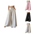 thumbnail image 1 of Palazzo Pants for Women High Waisted Loose Fit Wide Leg Flowy Vacation Beach Pants Trousers with Pockets, 1 of 6
