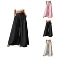 thumbnail image 1 of Palazzo Pants for Women High Waisted Loose Fit Wide Leg Flowy Vacation Beach Pants Trousers with Pockets, 1 of 5