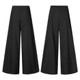 thumbnail image 1 of Palazzo Pants for Women Slacks Wide Leg High Waisted Business Casual Work Trousers with Pockets Black XXL, 1 of 6