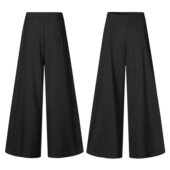 Palazzo Pants for Women Slacks Wide Leg High Waisted Business Casual Work Trousers with Pockets Black XXL