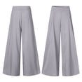 thumbnail image 1 of Palazzo Pants for Women Slacks Wide Leg High Waisted Business Casual Work Trousers with Pockets Gray L, 1 of 6