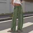 thumbnail image 1 of Palazzo Pants for Women Wide Leg Comfy Elastic Waist Casual Trousers with Drawstring, 1 of 4