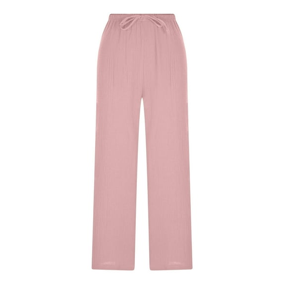 Palazzo Pants for Women Wide Leg Flowy with Pockets Elastic Mid Waist Summer Beach Vacation Outfits Lightweight