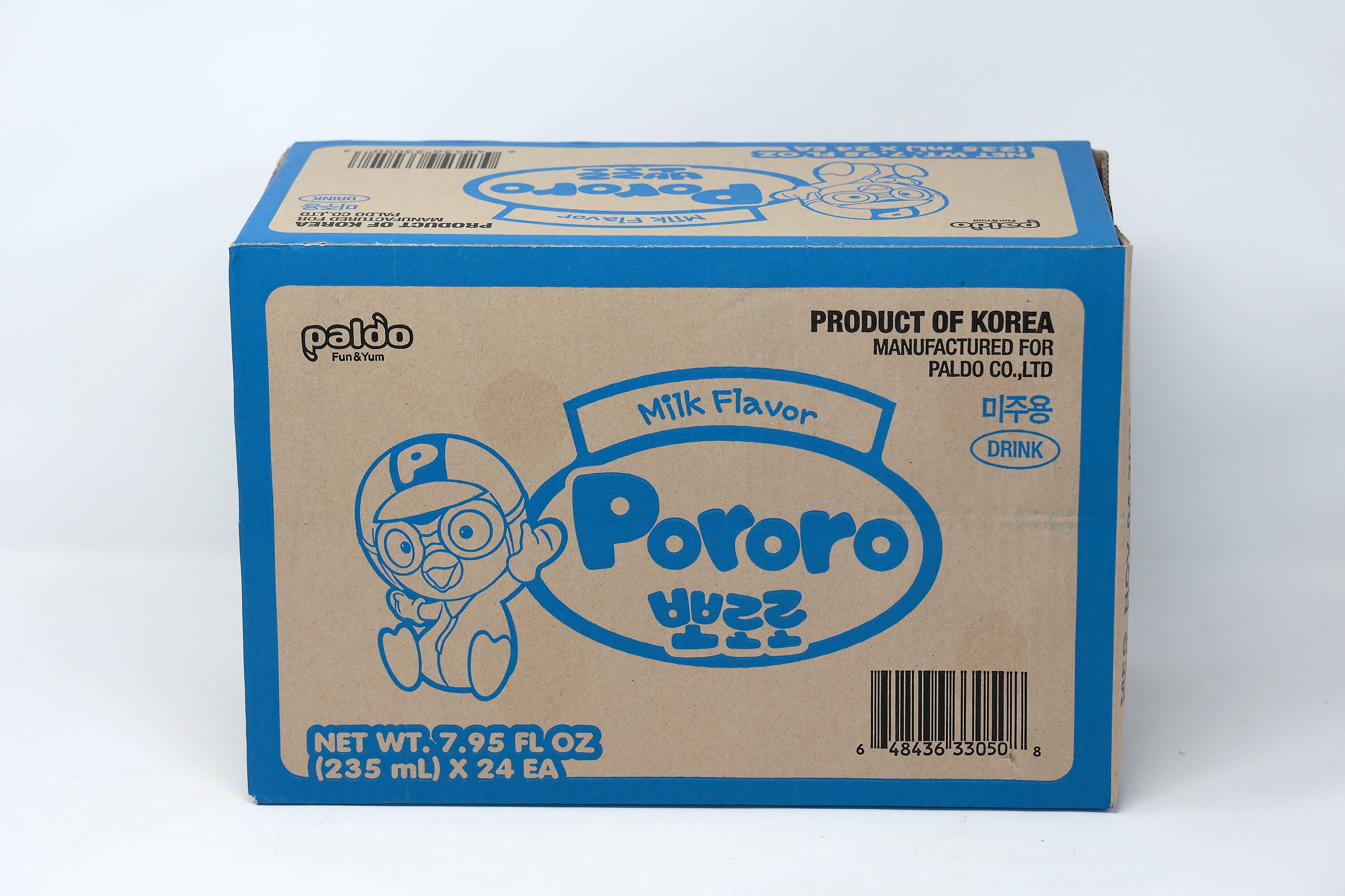 Paldo Fun & Yum Pororo Kids Milk Flavor Drinks Beverage with
