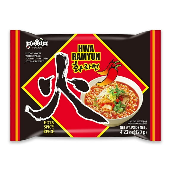 Paldo Hwa Ramyun Hot & Spicy Instant Noodle Soup 4.23 Oz(5 Pack)