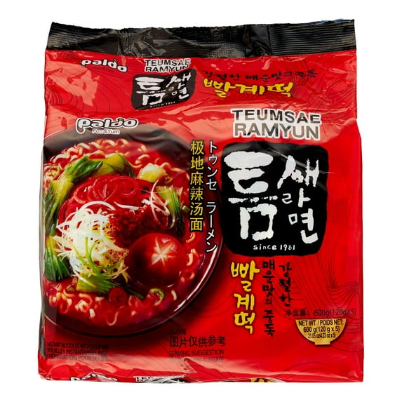 Paldo Teumsae, Instant Noodles with soup mix 4.2 Oz