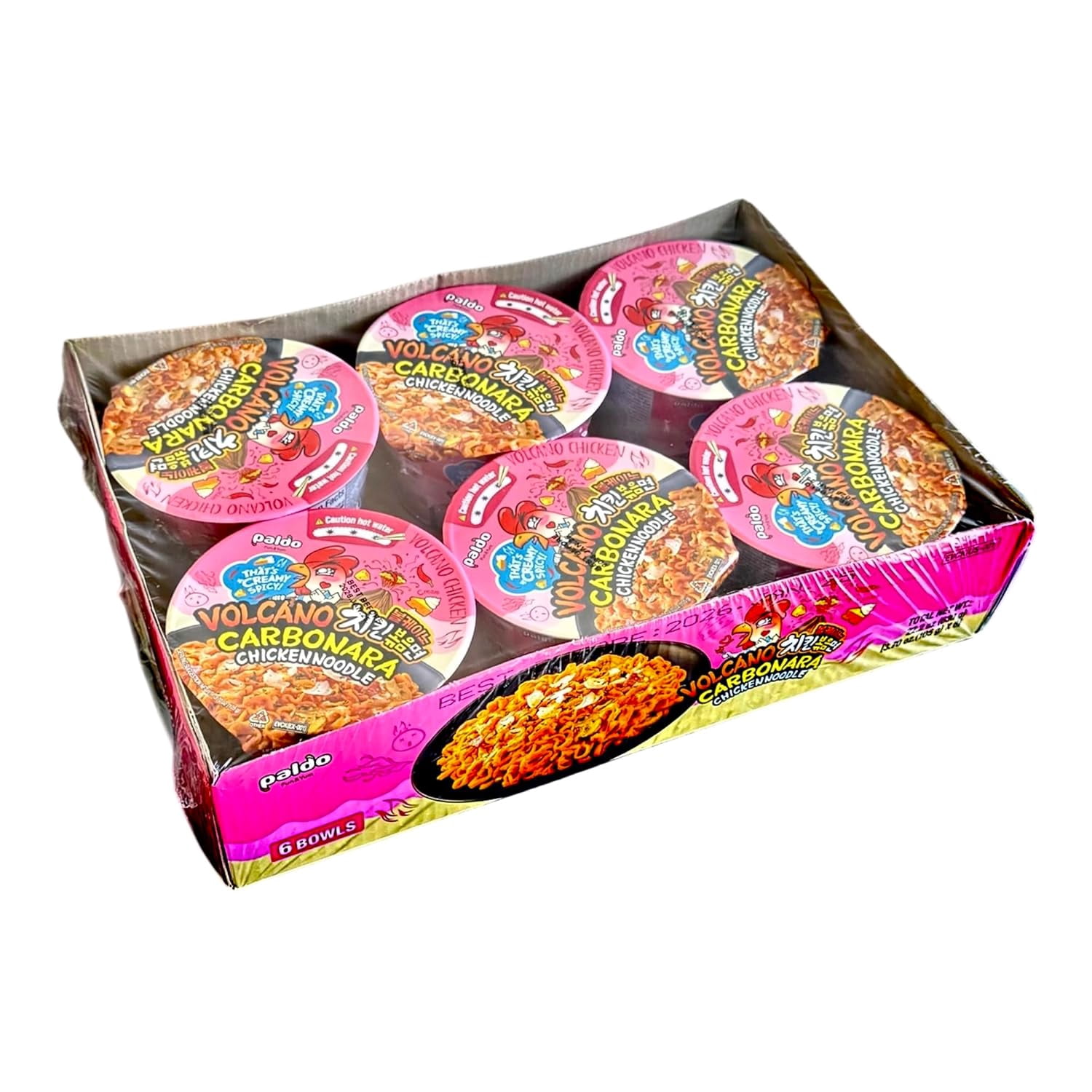 Paldo Volcano Carbonara Creamy Spicy Chicken Instant Cup Noodles