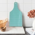 thumbnail image 1 of Pale Blue Cutting Board, Simplistic Fall Season Shower Teem down Deluge Heavy Rain Drops Shapes Print, Decorative Tempered Glass Cutting and Serving Board, Wine Bottle Shape, Blue White, by Ambesonne, 1 of 5