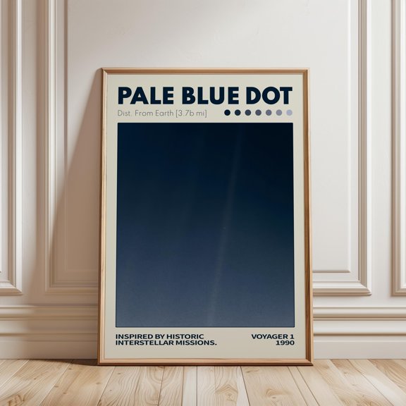 Pale Blue Dot Space Poster, Voyager 1 Astronomy Wall Art, Minimal Cosmic Print, Poster Only
