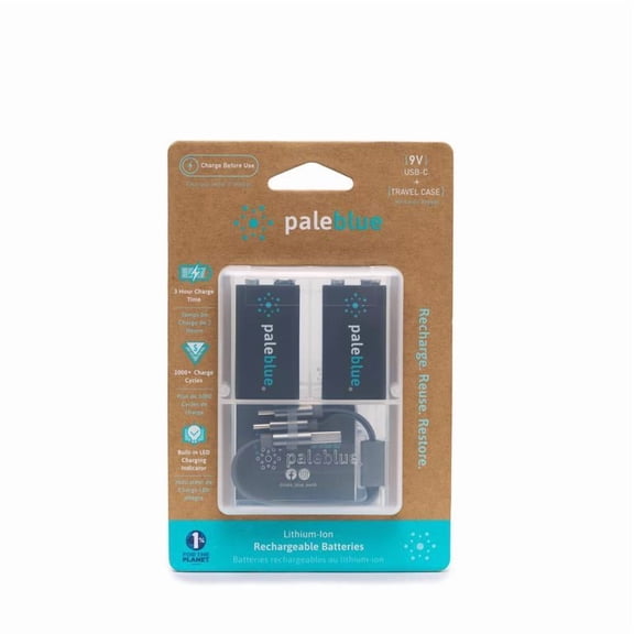 Pale Blue Paleblue 9V Rechargeable Battery