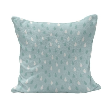 Pale Blue Fluffy Throw Pillow Cushion Cover, Separate Droplets Motif in Precipitation Drizzle Sky Image, Decorative Square Accent Pillow Case, 26" x 26", Blue White, by Ambesonne