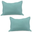 thumbnail image 1 of Pale Blue Knitted Quilt Pillowcover Set of 2, Abstract Little Bubbles Natural Scenery Japanese Style Vintage Art Design, Standard Queen Pillow Sham Bedroom, 30" x 20", Turquoise White, by Ambesonne, 1 of 1