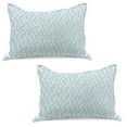 thumbnail image 1 of Pale Blue Knitted Quilt Pillowcover Set of 2, Wall with Brushstrokes Modern Art Inspired Minimalist Design, Standard Queen Pillow Sham Bedroom, 30" x 20", Pale Blue White, by Ambesonne, 1 of 1