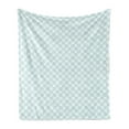 thumbnail image 1 of Pale Blue Soft Flannel Fleece Throw Blanket, Elliptical Shapes with Star Like Inside Wavy Bold Chain Pattern, Cozy Plush for Indoor and Outdoor Use, 60" x 80", Pale Blue White, by Ambesonne, 1 of 6