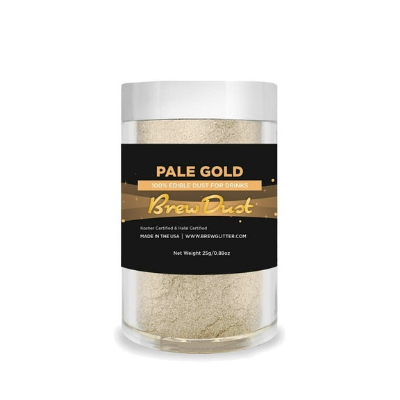 Brew Dust - Pale Gold Edible Drink Powder - Silky Swirl, Beverage Safe, 25g Jar