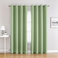 thumbnail image 1 of Pale Green 99% Blackout Curtains 2 Panels for Bedroom Farmhouse Window Treatment Textured Triple Weave Room Darkening with 8 Grommets Top Drapes for Living Room, 52"W X 69"L, 1 of 1