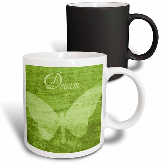 3drose, Pale Green Dream Butterfly- Inspirational Art, 11oz Magic Transforming Mug