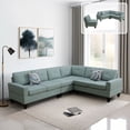 thumbnail image 1 of Pale Green Massa Flannel 4-Piece Couch Living Room Sofa Set Modular sofa, 1 of 6