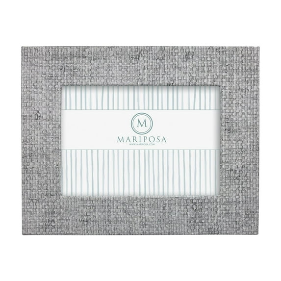 Mariposa Pale Gray Faux Grasscloth 5x7 Frame - 9051SL